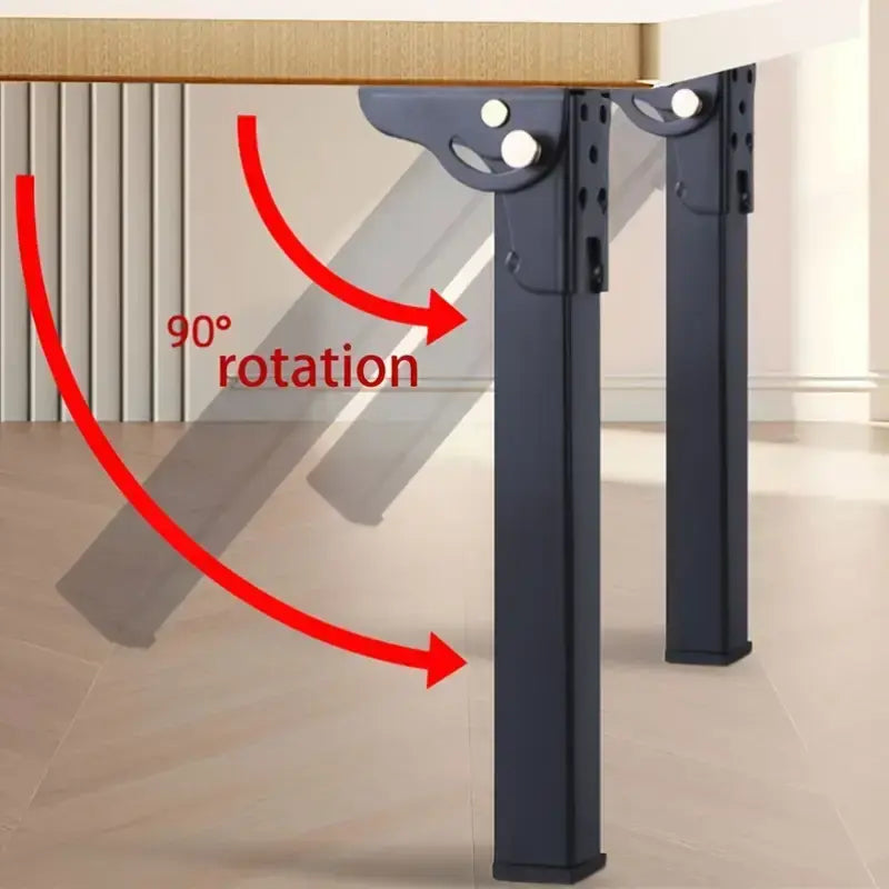 4 Pieds de Table Pliables en Acier Carbone