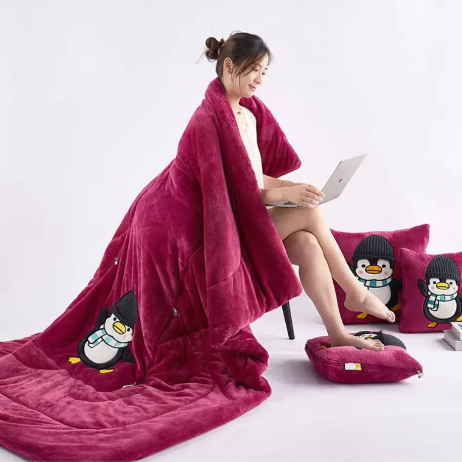 Oreiller Pliable avec Couverture Intégrée
