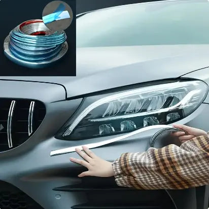 Bande Lumineuse Chromée pour Fenêtres de Voiture (1.5x300cm)