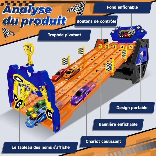 Circuit de Voitures à Trois Niveaux pour Enfants