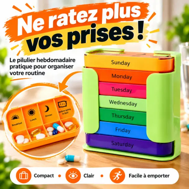 Boîte à Médicaments Portable Hebdomadaire