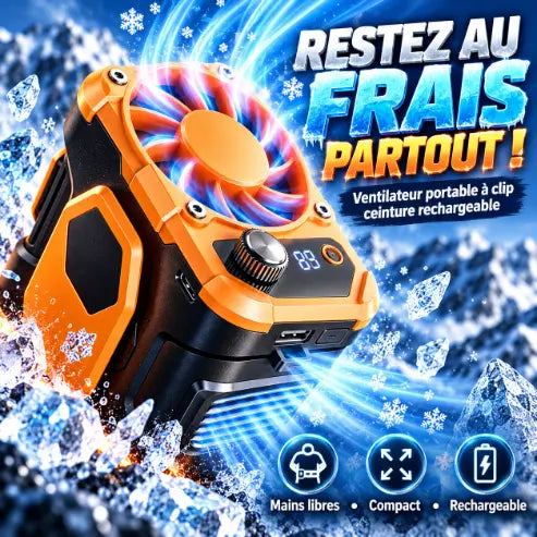 Ventilateur Portable à Clip Ceinture Rechargeable