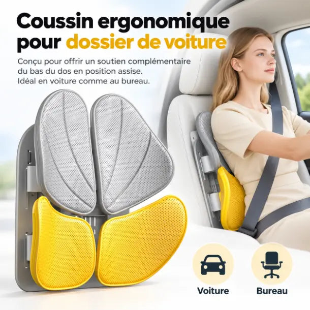 Coussin ergonomique pour dossier de voiture