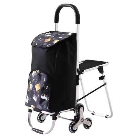 Chariot de Courses Pliable en Aluminium