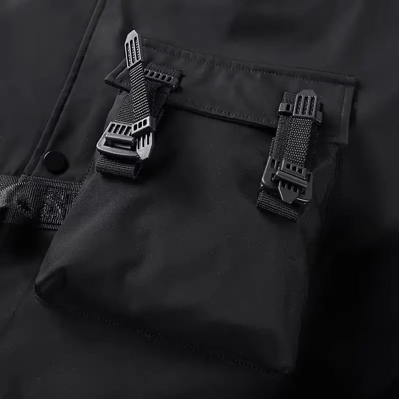 Veste Décontractée Noire à Boutons