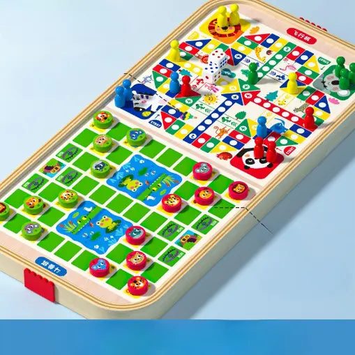 Jeu d'Échecs Bois 5-en-1 Réversible