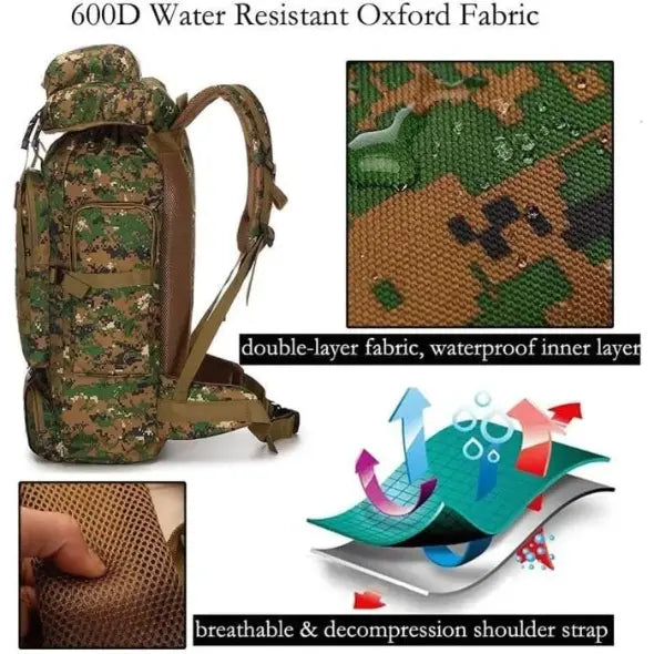 Sac à Dos Tactique Étanche 80L