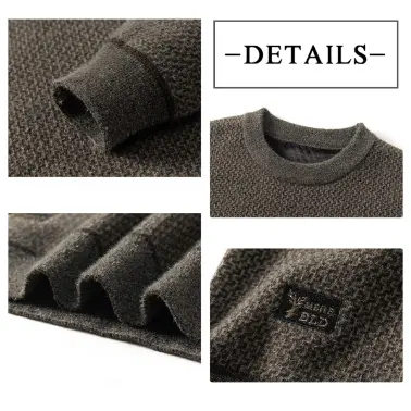 Pull Épais en Peluche à Col Rond