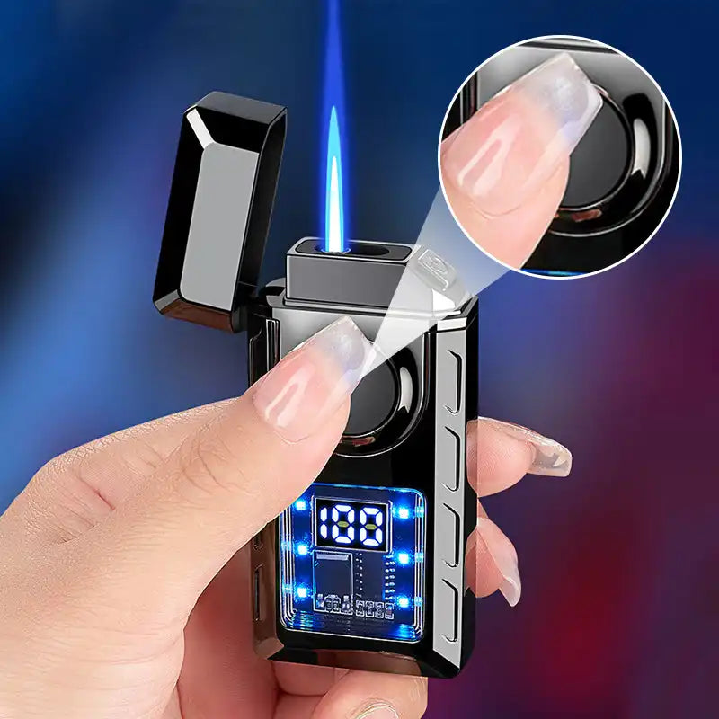 Briquet Rechargeable à Double Flamme Anti-Vent