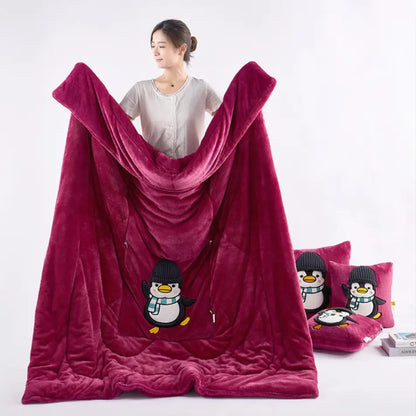Oreiller Pliable avec Couverture Intégrée