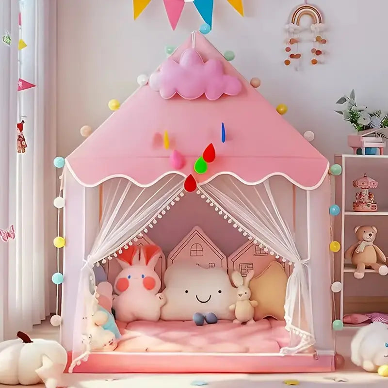 Tente Château Enfant avec Guirlande Lumineuse