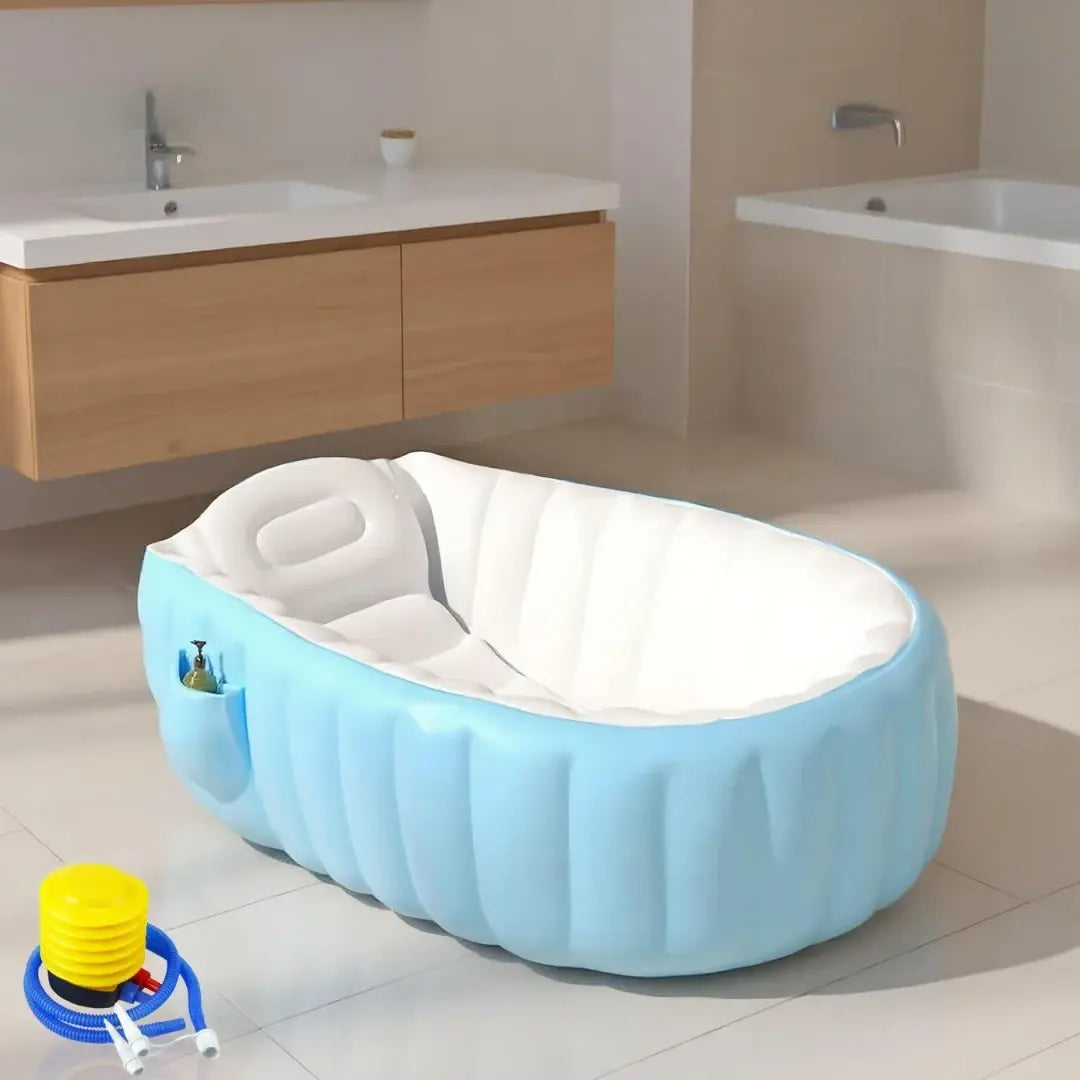Baignoire Bébé Gonflable avec Pompe à Pied