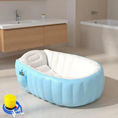 Baignoire Bébé Gonflable avec Pompe à Pied
