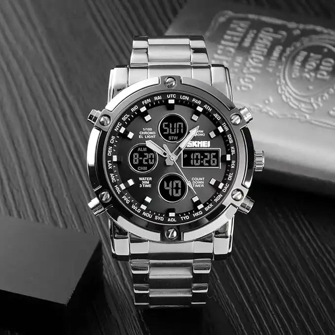 Montre Chronographe Analogique et Numérique 2024