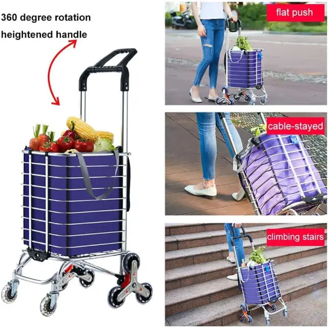 Chariot Courses Pliable avec Plaque de Couverture