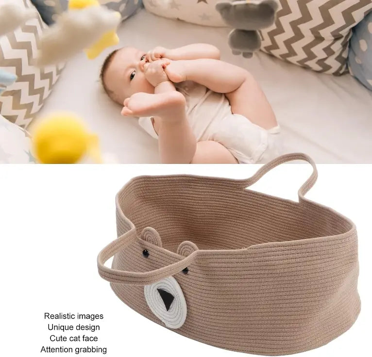Couffin de Voyage en Corde de Coton pour Bébé