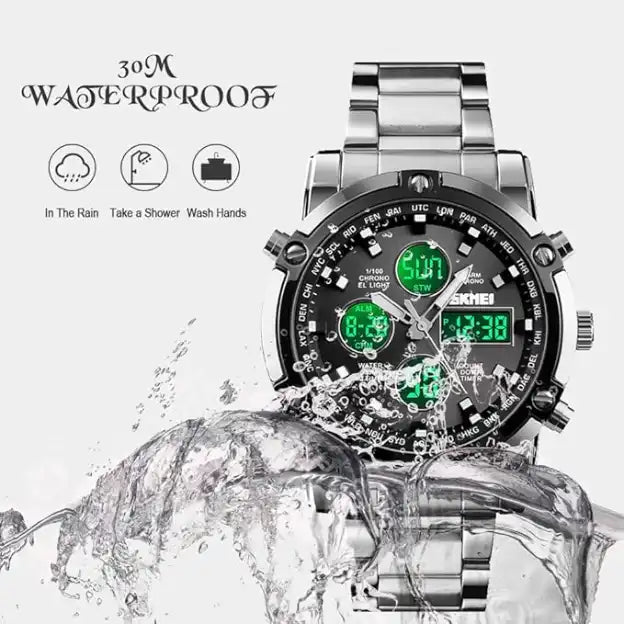 Montre Chronographe Analogique et Numérique 2024