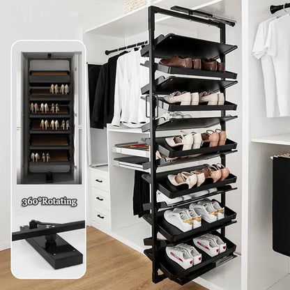 Organisateur de Chaussures Tournant pour Dressing