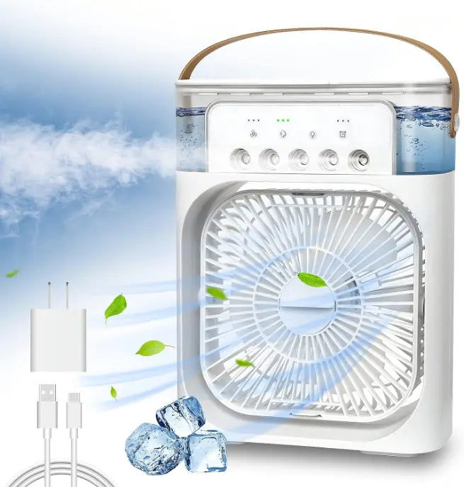 Ventilateur Portable USB avec Brume et LED