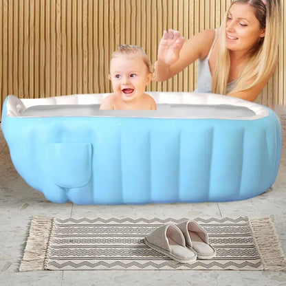 Baignoire Bébé Gonflable avec Pompe à Pied
