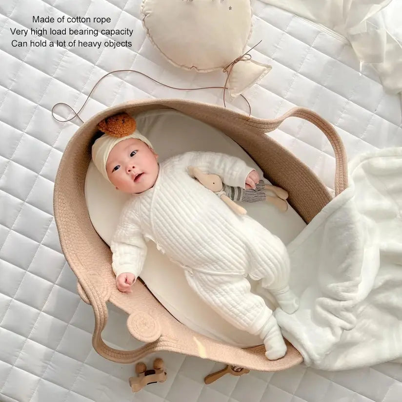 Couffin de Voyage en Corde de Coton pour Bébé