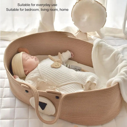 Couffin de Voyage en Corde de Coton pour Bébé