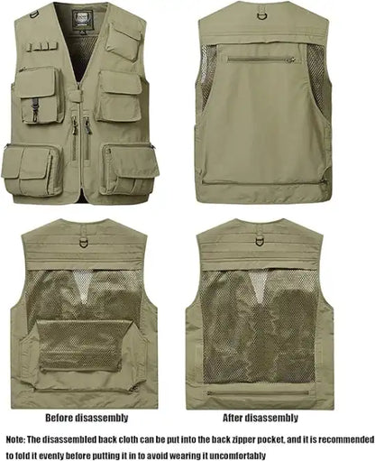 Gilet Utilitaire Multi-Poches pour Activités de Plein Air