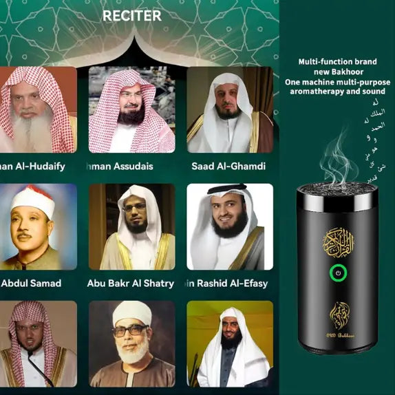 Brûleur d'Encens Mubkhar avec Lecteur de Coran