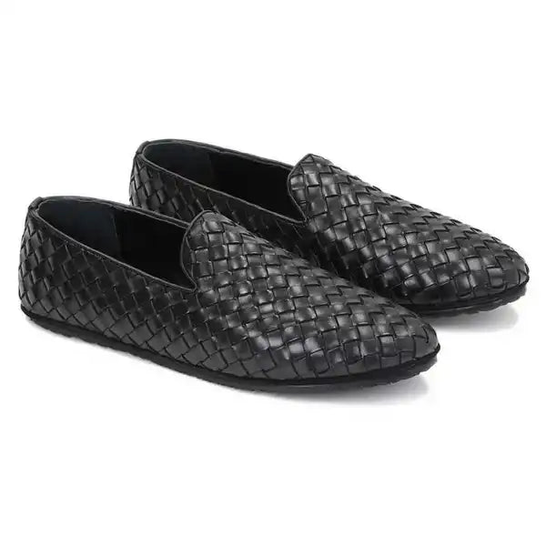 Mocassins en Cuir Tissés pour Hommes