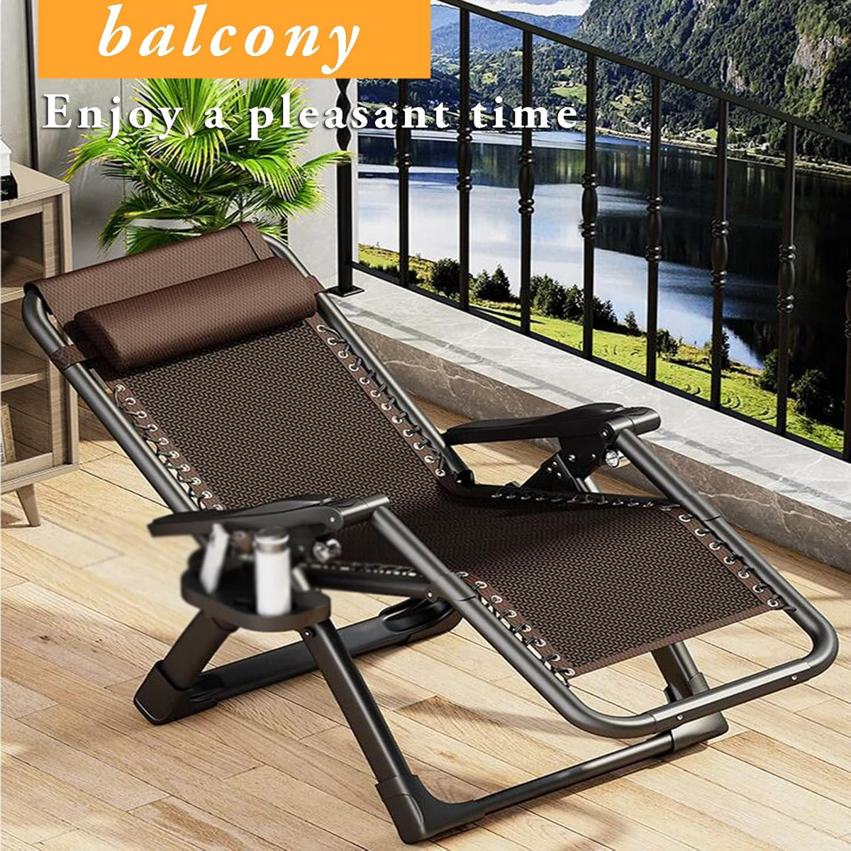 Chaise Longue Inclinable Pliable en Acier