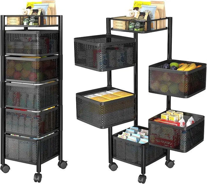 Étagère de Rangement Rotative Multi-Niveaux