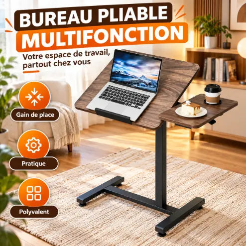 Bureau Pliable avec Roulettes