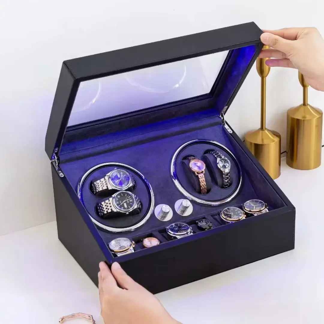 Boîte de Rangement pour 10 Montres avec Rotation