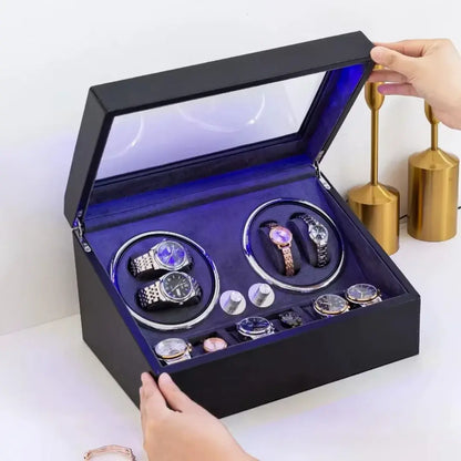 Boîte de Rangement pour 10 Montres avec Rotation