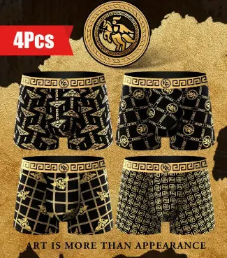 Lot de 4 Boxers Homme Noir et Or
