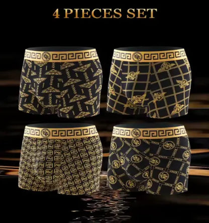 Lot de 4 Boxers Homme Noir et Or