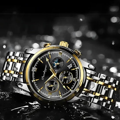 Montre à 6 Aiguilles avec Chrono et Phase de Lune