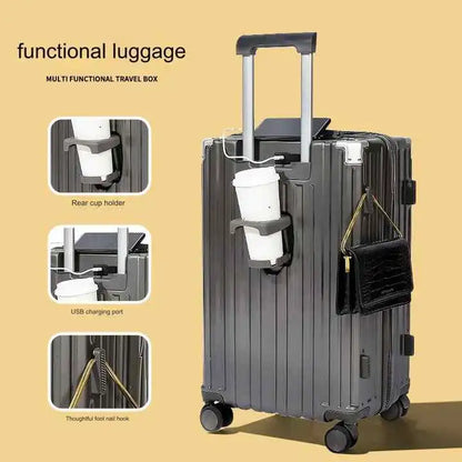 Valise à roulettes avec cadre en aluminium et port USB