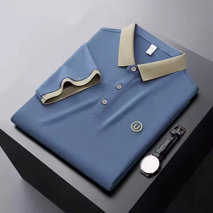 T-Shirt Polo Style Business pour Homme (Bleu)