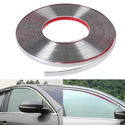 Bande Lumineuse Chromée pour Fenêtres de Voiture (1.5x300cm)