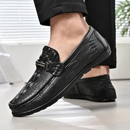 Chaussures Loafers Homme à Motif Crocodile (noir)