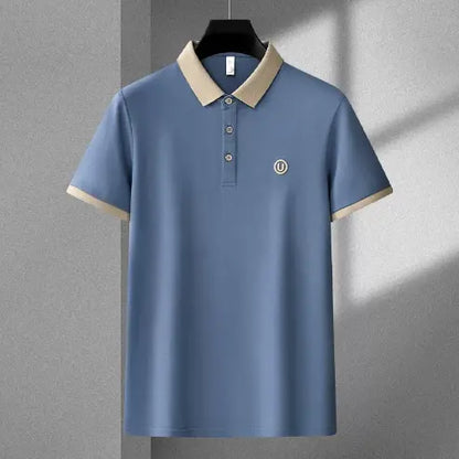 T-Shirt Polo Style Business pour Homme (Bleu)