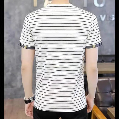 T-shirt à manches courtes pour hommes à rayures
