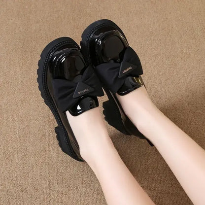 Loafers Femme avec Semelle Épaisse Noires