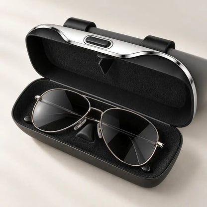 Étui pour lunettes de voiture et pare-soleil