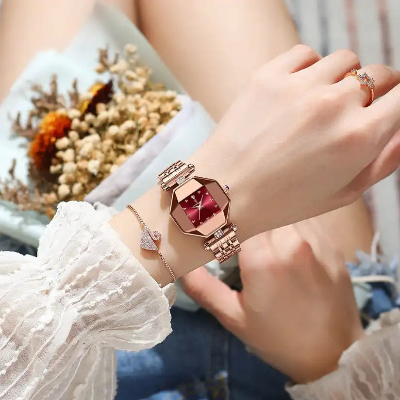 Montre-Bracelet Analogique en Acier Inoxydable