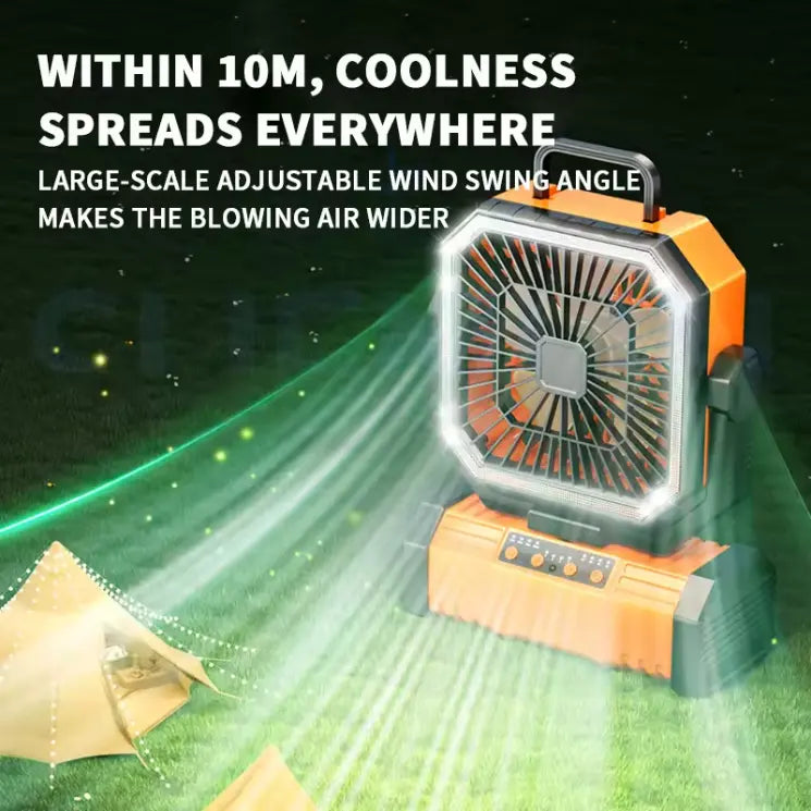 Ventilateur Rechargeable avec LED et Crochet
