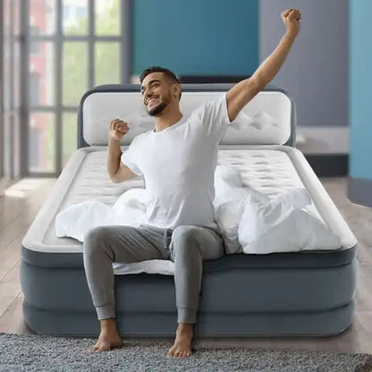 Double Matelas Gonflable Agrandi avec Pompe Électrique Intégrée