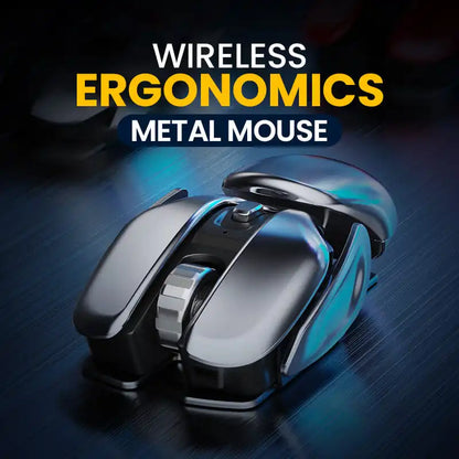 Souris Ergonomique Métallique Rechargeable