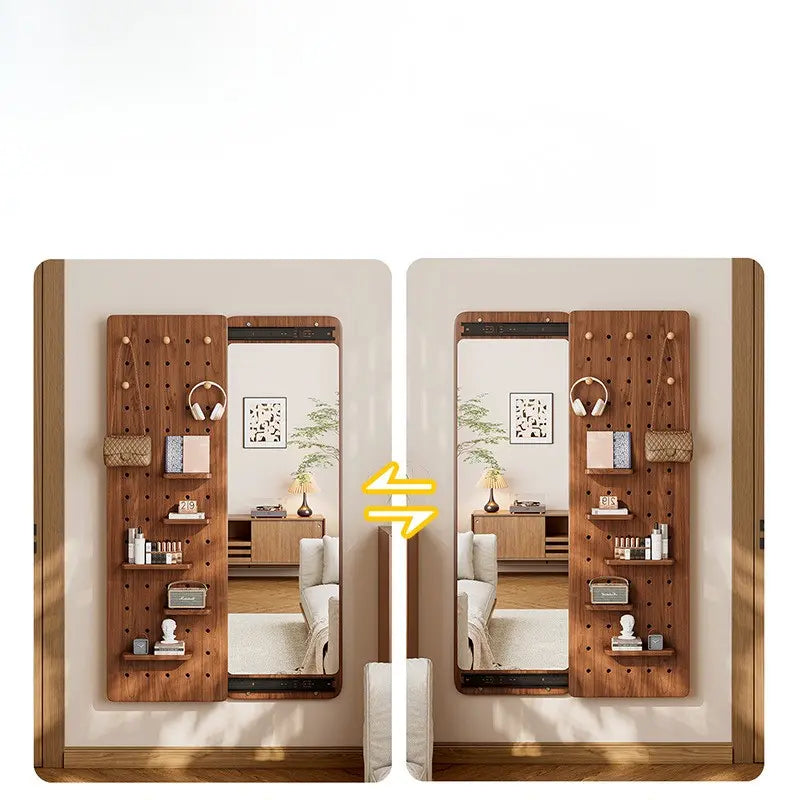 Grand Miroir Invisible à Cadre Bois